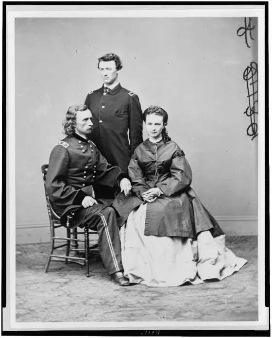 George and Tom Custer with Elizabeth Bacon Custer